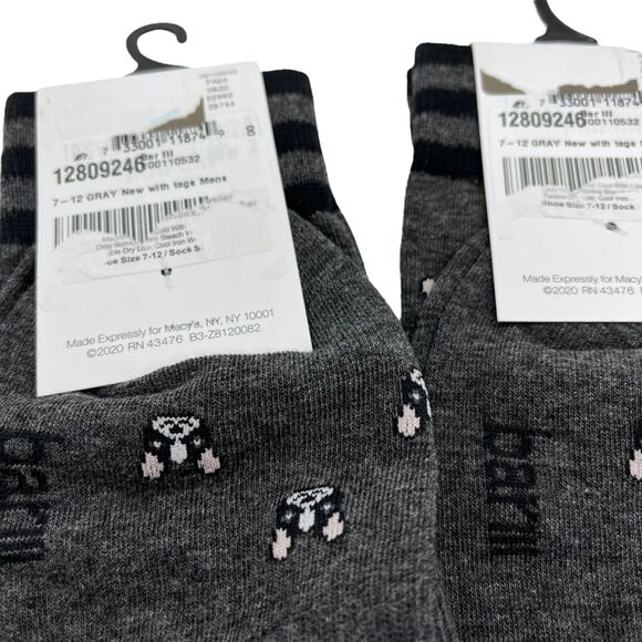 Bar III Men's Bulldog Boxer Frenchie Dog Socks size 7-12 Gray Lot of Three - Picture 7 of 15